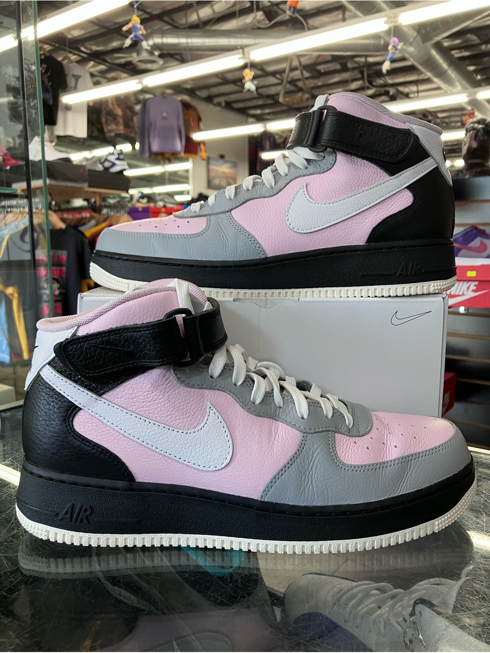 Nike Air Force 1 Mid By You Pink Grey Black Size 11